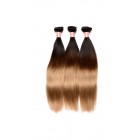 Ombre Hair Weave Color 1b/#4/#27 Straight Virgin Human Hair 3 Bundles