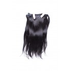 Natural Color Silky Straight Brazilian Virgin Hair Clip In Human Hair Extensions