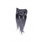 Natural Color Silky Straight Mongolian Virgin Hair Clip In Human Hair Extensions