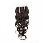 Peruvian Virgin Hair Water Wet Wave Free Part Lace Closure 4x4inches Natural Color