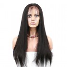 Natural Color Light Yaki Straight Unprocessed Peruvian Virgin Human Hair Full Lace Wigs