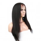 Top quality 360 Circular Lace Wigs Yaki straight   Brazilian Virgin Hair Full Lace Wigs 