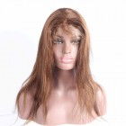 Silk Top 4# Color Straight Full Lace Wig Brazilian Silk Base Virgin Huamn Hair Wigs 16" 72 H Delivery