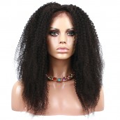 Natural Color Afro Kinky Curly Human Hair Wig Brazilian Virgin Hair Full Lace Wigs