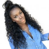 Brazilian Wigs 150% Density Loose Wave Lace Front Ponytail Wigs Pre-Plucked Natural Hair Line