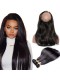 360 Frontal Closure With 3 Bundles Straight Brazilian Virgin Hair 360 Lace Band Frontal 