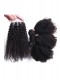 Indian Virgin Hair Afro Kinky Curly Three Part Lace Closure with 3pcs Weaves