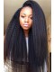 Natural Color Brazilian Virgin Human Hair Kinky Straight Wig Lace Front Wigs