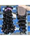 European Virgin Hair Loose Wave 4X4inches Three Part Silk Base Closure with 3pcs Weaves 