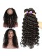 360 Lace Frontal Wigs Brazilian Virgin Hair Deep Wave 360 Circle Lace Frontal With Two Bundles