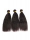 Natural Color Kingky Straight Brazilian Virgin Hair Lace Frontal With 3pcs Weaves