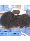 4 Bundles Natural Color Afro Kinky Curly Brazilian Virgin Human Hair Weaves