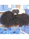 Indian Virgin Human Hair Extensions Afro Kinky Curly 4 Bundles Natural Color 