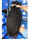 Natural Color Peruvian Virgin Human Hair Kinky Straight Hair Weave 3 Bundles