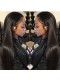 Natural Color Unprocessed Indian Remy 100% Human Hair Silk Straight Full Lace Wigs