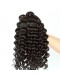 Natural Color Deep Wave Curly Peruvian Virgin Hair Lace Frontal Closure With 3Pcs Hair Weaves 