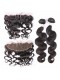 Brazilian Virgin Hair Body Wave Lace Frontal Closure With 3 Pcs Hair Bundles Natural Color 