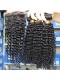 Mongolian Virgin Hair Kinky Curly Free Part Lace Closure with 3pcs Weaves