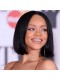 Rihanna Inspired Straight Short Bob Lace Front Human Hair Wigs 250% Density