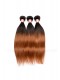 Brazilian Virgin Human Hair Ombre Hair Weave Color 1b/#30 Silky Straight 3 Bundles