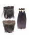 Natural Color Brazilian Virgin Hair Silky Straight Lace Frontal Free Part With 3pcs Weaves