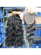 Indian Virgin Hair Water wave Free Part Lace Closure with 3pcs Weaves