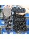 Peruvian Virgin Hair Water Wave Hair Extensions Three Part Lace Closure with 3pcs Weaves