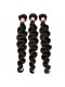 Natural Color Loose Wave Peruvian Virgin Hair Lace Frontal Free Part With 3pcs Weaves 