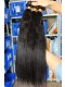 Malaysian Virgin Human Hair Extensions Weave Yaki Straight 4 Bundles Natural Color 