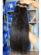 Indian Virgin Human Hair Yaki Straight Hair Weave Natural Color 3 Bundles