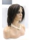 8inch Kinky Straight Full Lace Wigs Natural Color Brazilian Virgin Human Hair